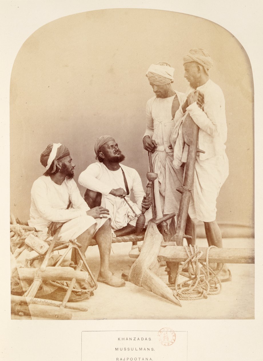 Khanzadas, Mussulmans, Rajpootana, de The People of India, par J. Forbes Watson, publié en 1868 - English Photographer