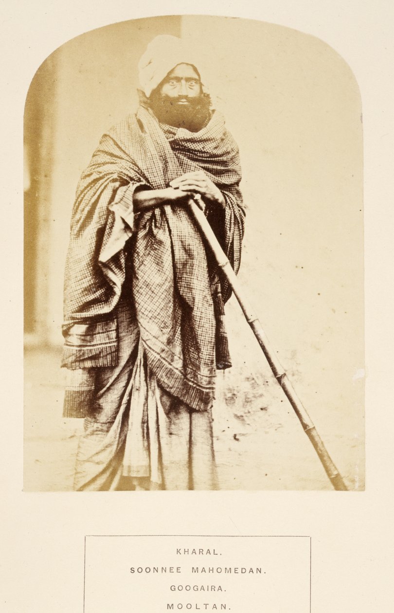 Kharal, Soonnee Mahométan, Googaira, Mooltan, de The People of India, par J. Forbes Watson, publié en 1868 - English Photographer