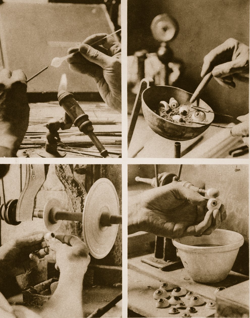 Le processus de fabrication des globes oculaires en verre coloré pour les soldats de retour de la Première Guerre mondiale - English Photographer