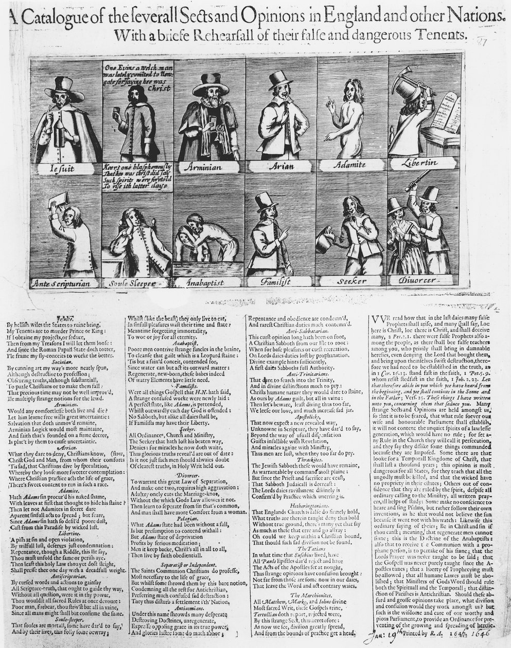 Catalogue des diverses sectes et opinions en Angleterre et dans d