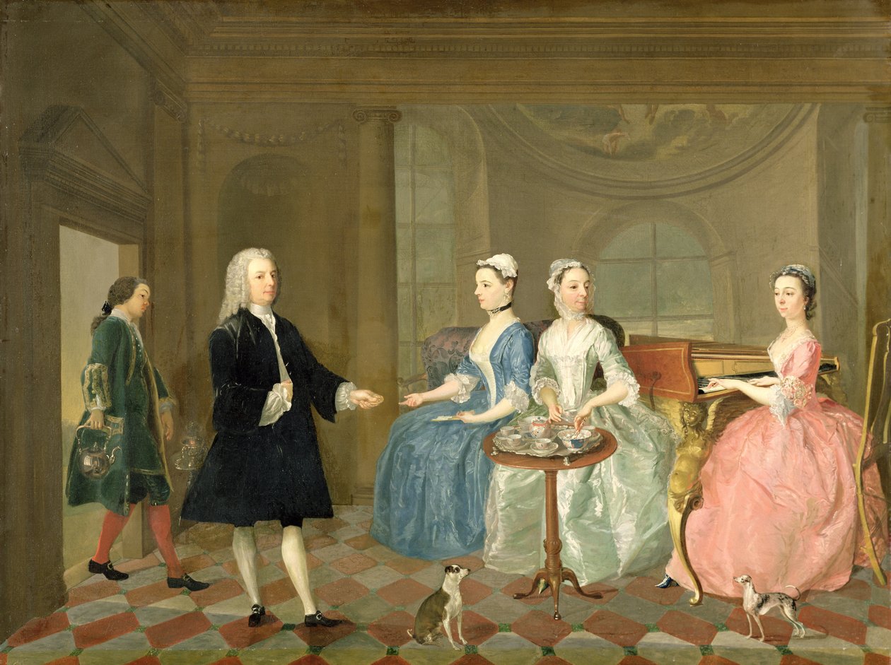 Une famille servie avec du thé, c.1740-45 - English School