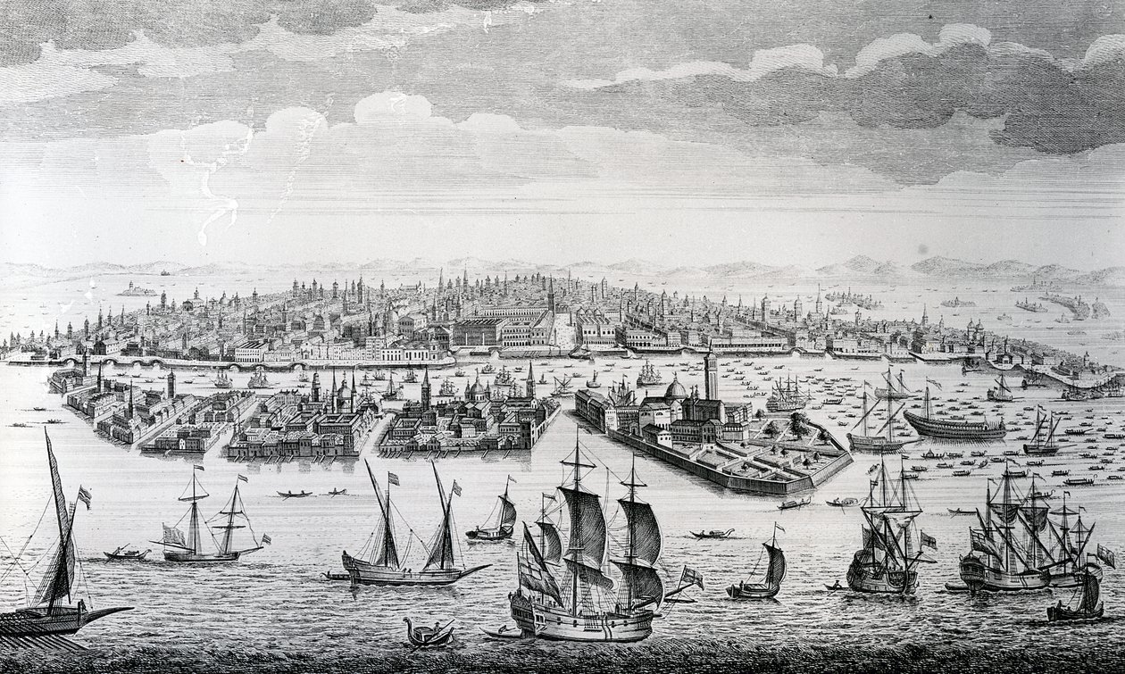 Vue en perspective de la ville de Venise - English School