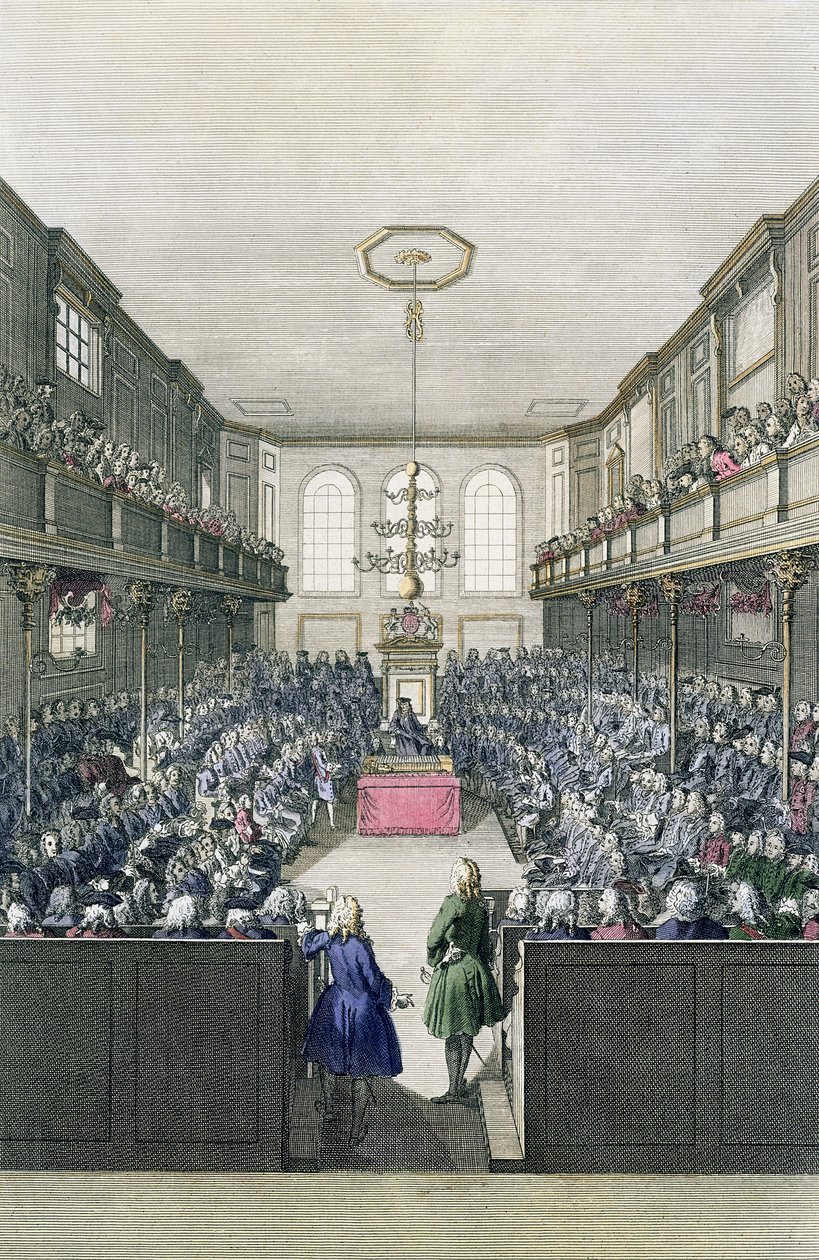Vue de la Chambre des Communes, gravée par B. Cole - English School