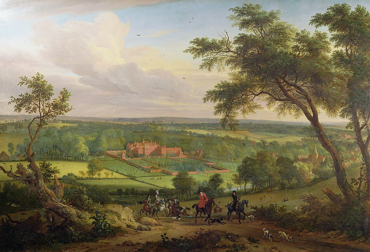 Bifrons Park, Patrixbourne, Kent, autrefois attribué à John Wootton (1682-1764) et précédemment à Jan Siberechts (1627-c.1703) c.1695-1705 - English School