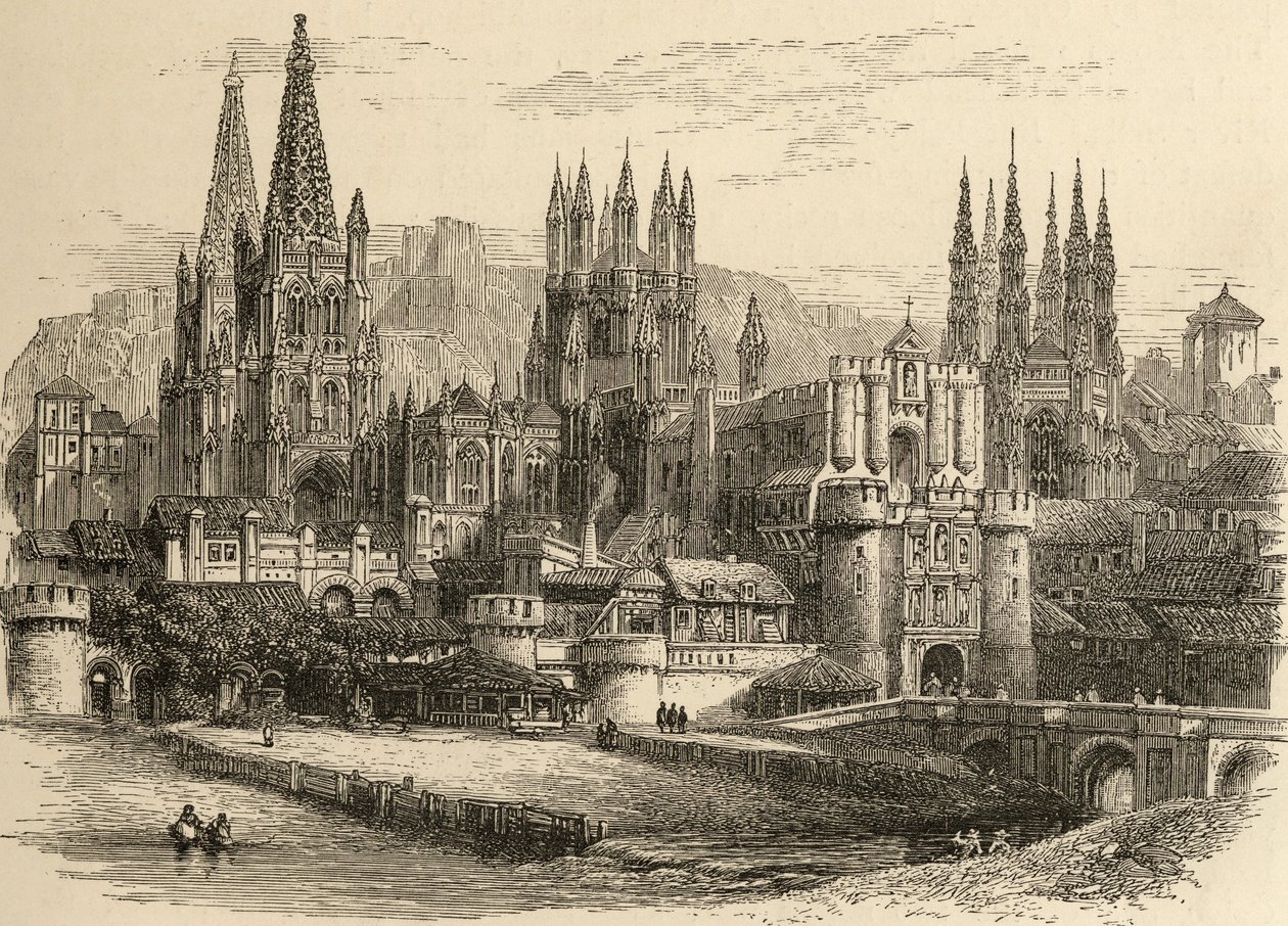 Pont, porte et cathédrale de Burgos, illustration de 