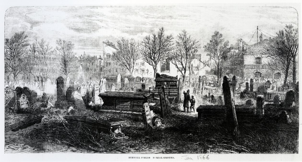 Bunhill Fields, janvier 1866 - English School