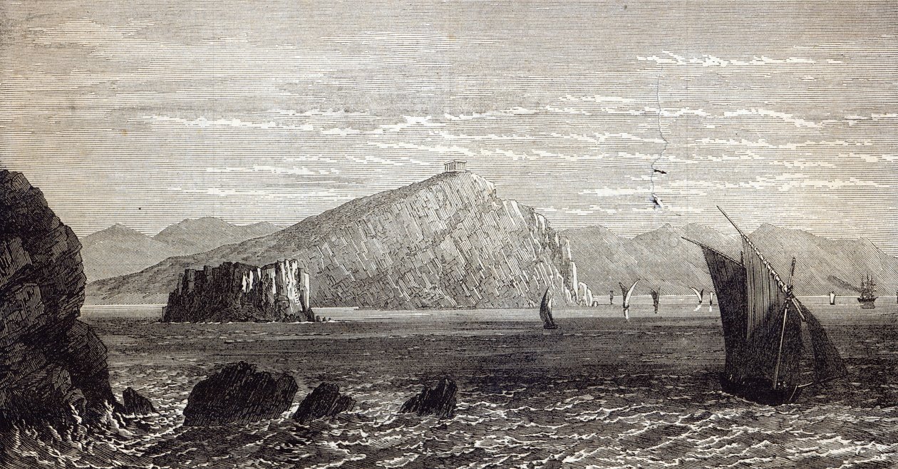 Cap Colonna, avec les ruines du Temple de Minerve, côte de la Grèce, de 