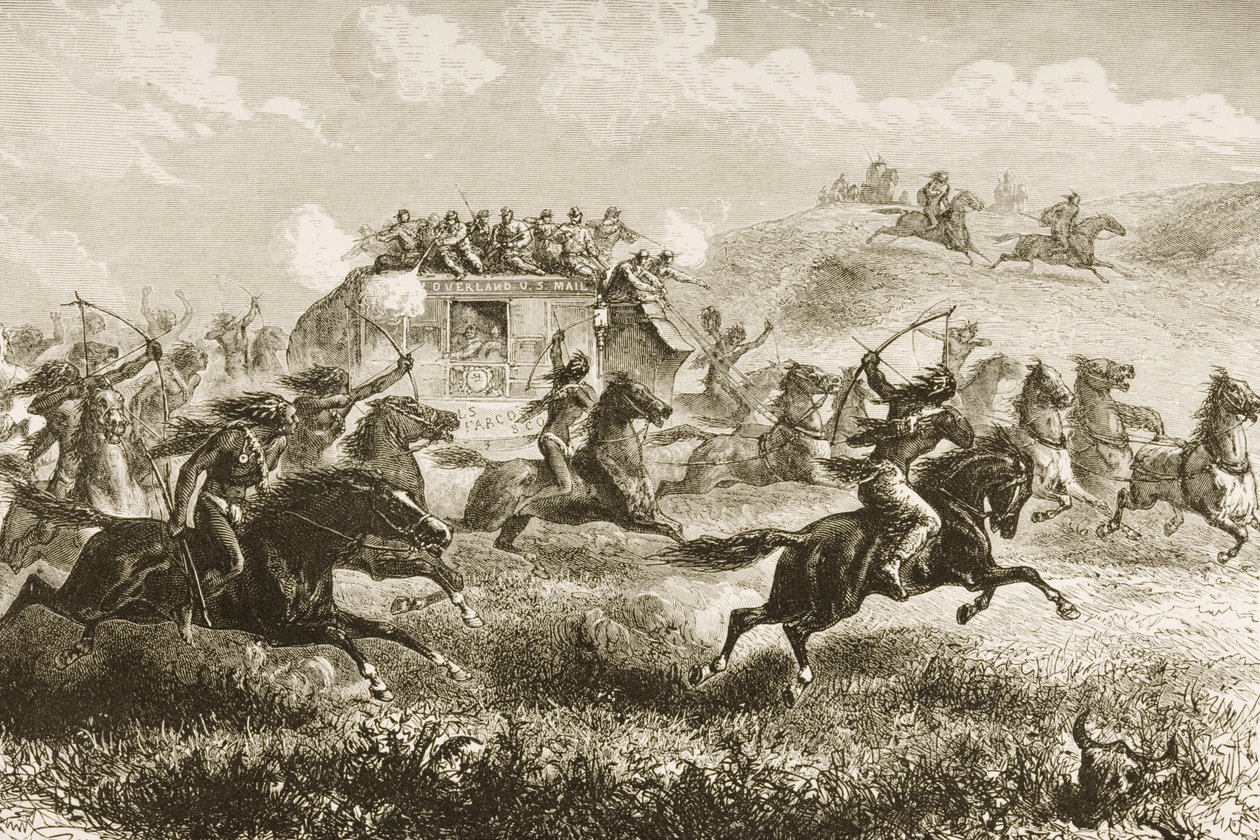 Transport du courrier des États-Unis à travers la Sierra Nevada en 1860, de 