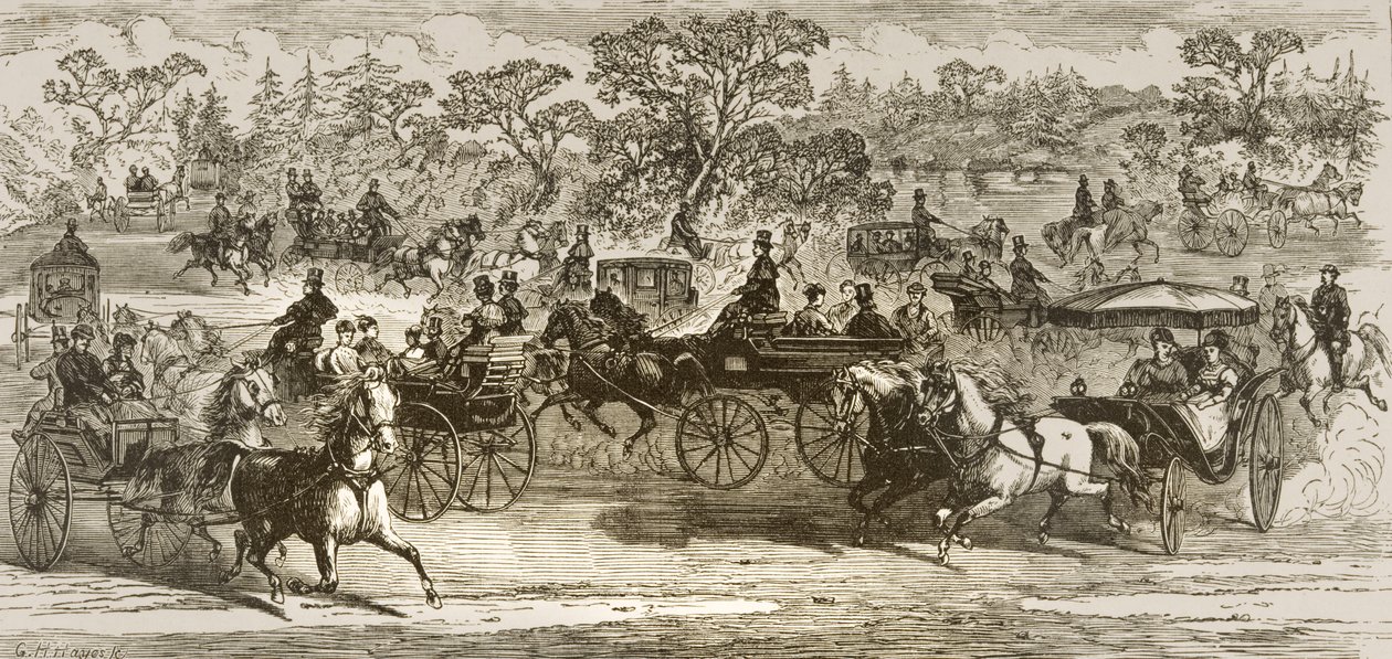 Central Park Drive, New York, vers 1870, de 