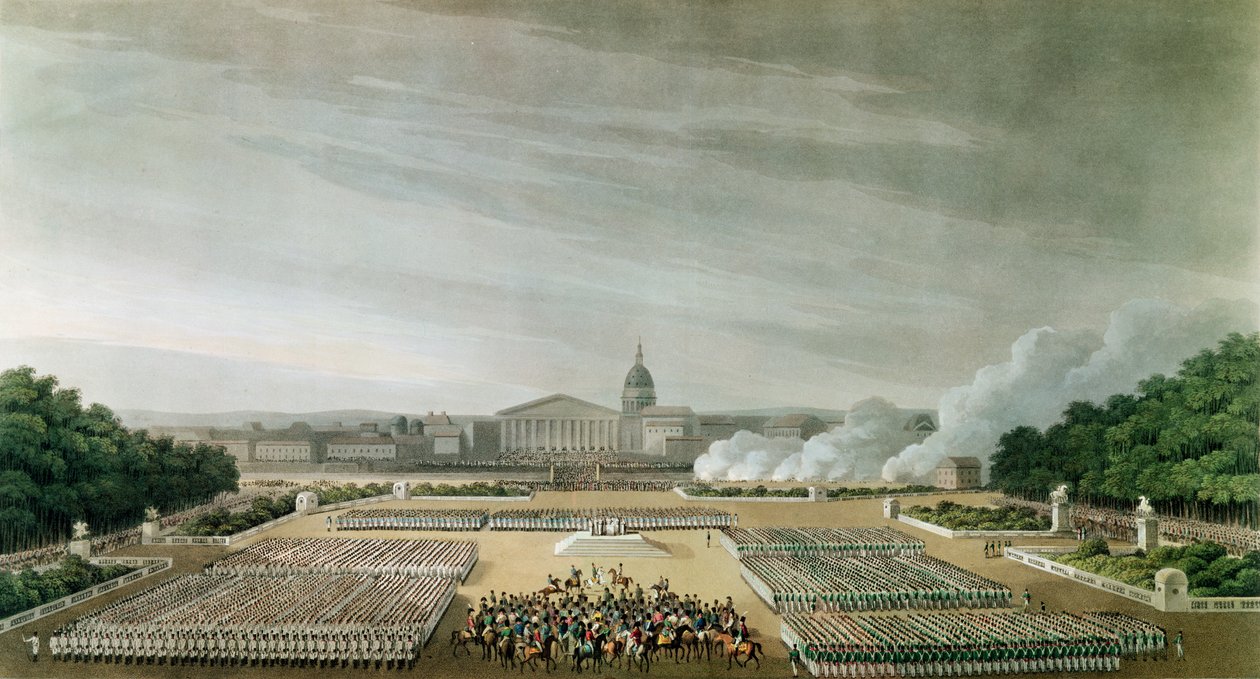 Cérémonie du Te Deum par les armées alliées sur la place Louis XV, Paris, le 10 avril 1814 - English School