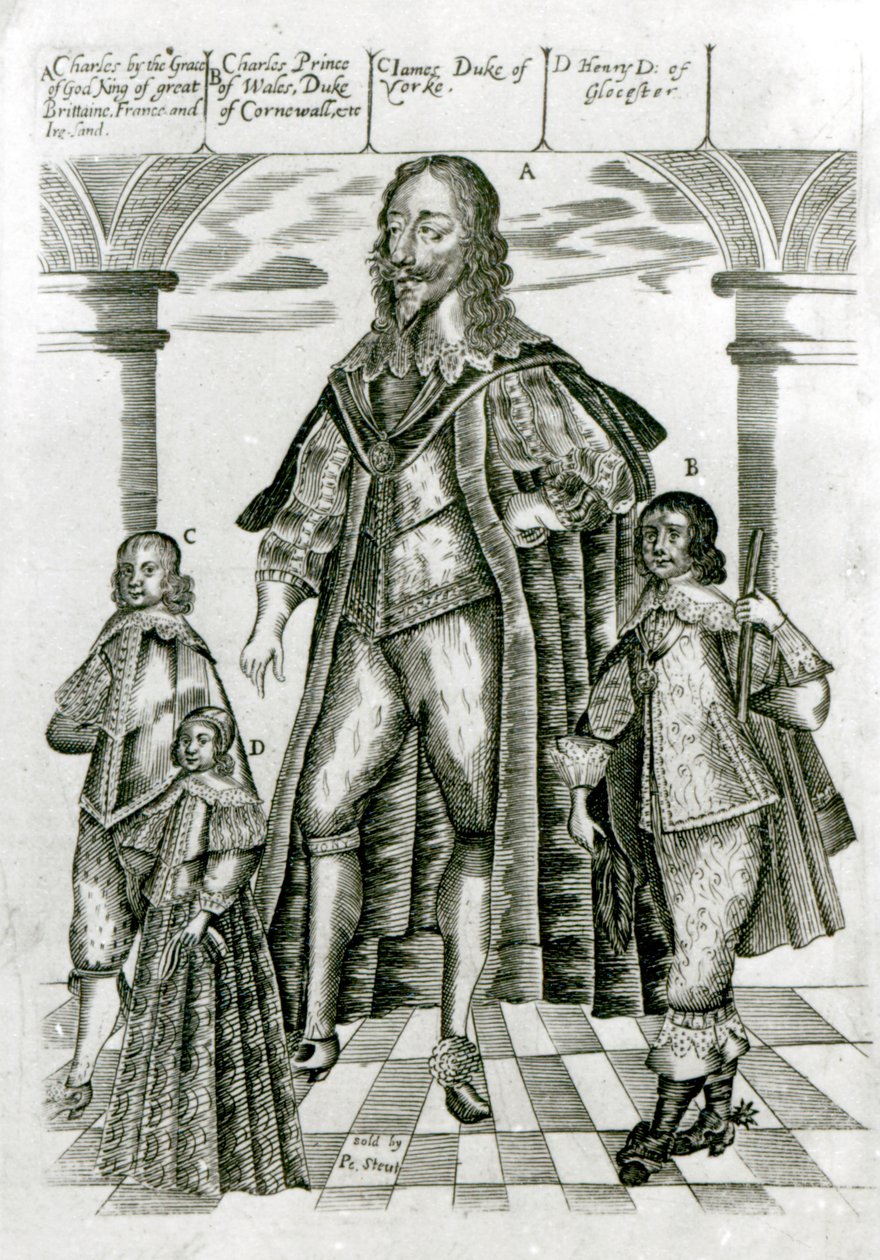 Charles Ier avec ses enfants - English School