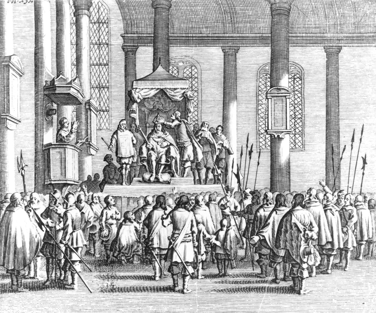 Charles II (1630-85) couronné à Scone, 1651 - English School