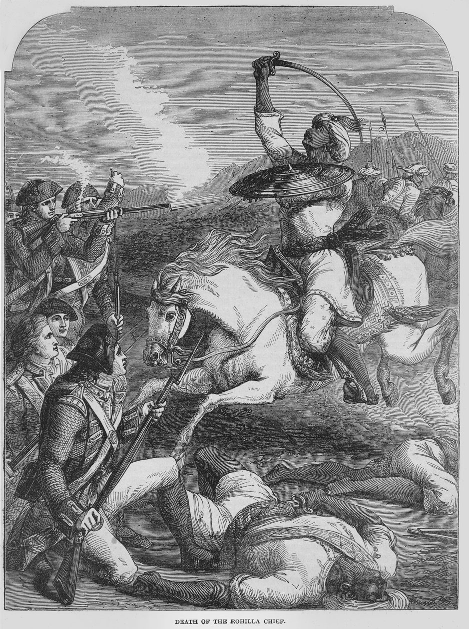 Mort du chef Rohilla en 1781 - English School