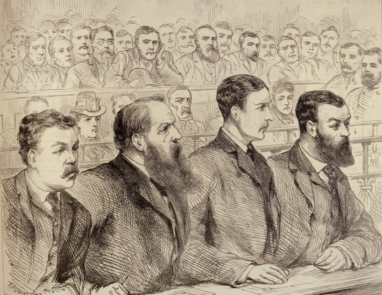 Examen des dirigeants de la Fédération sociale-démocrate au tribunal de Bow Street, de The Illustrated London News, 27 février 1886 - English School