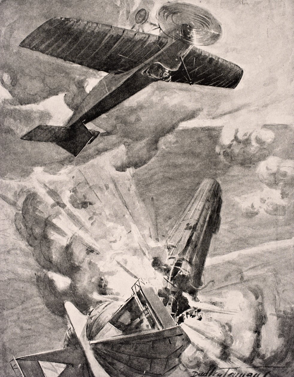 Le sous-lieutenant de vol Warneford VC bombarde et détruit le dirigeable Zeppelin 1915, de 