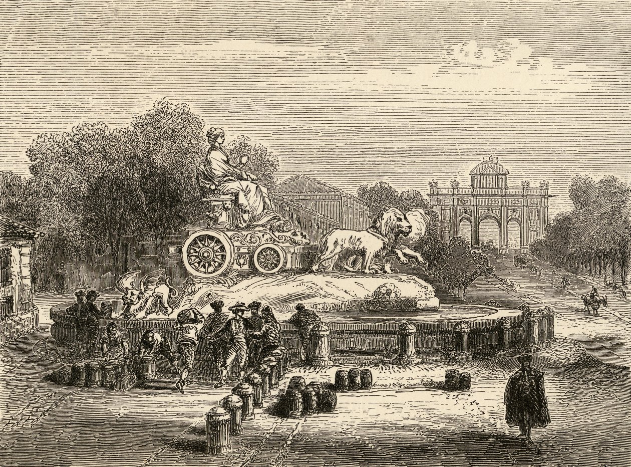 Fontaine de Cibeles, Madrid, illustration tirée de 