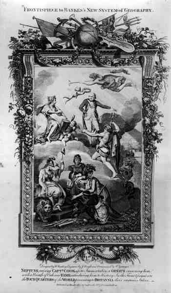 Frontispice du Nouveau Système de Géographie de Banks, gravé par J. Heagle, publié par J. Cooke - English School