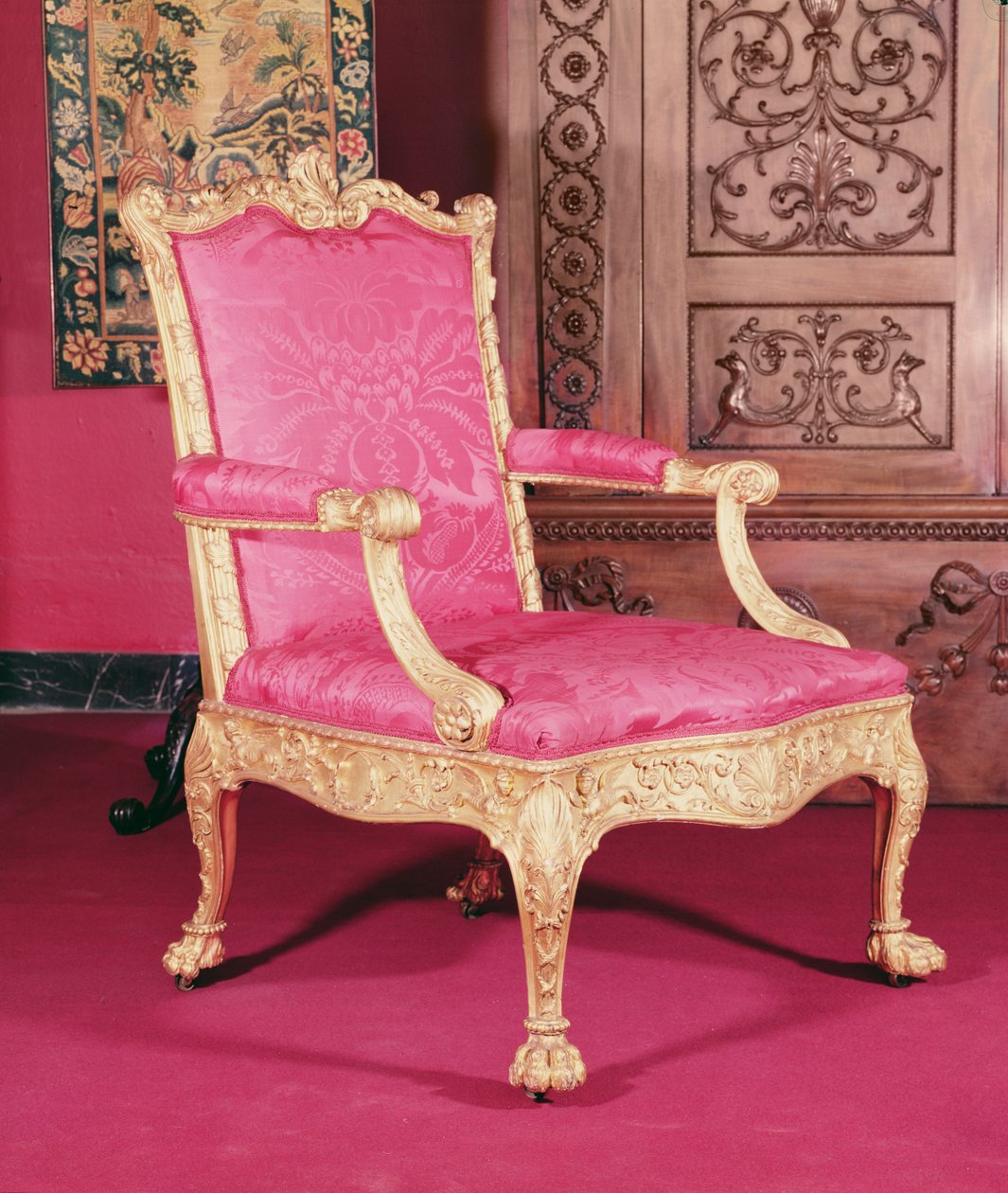 Fauteuil doré par Robert Adam et Thomas Chippendale, 1764 - English School