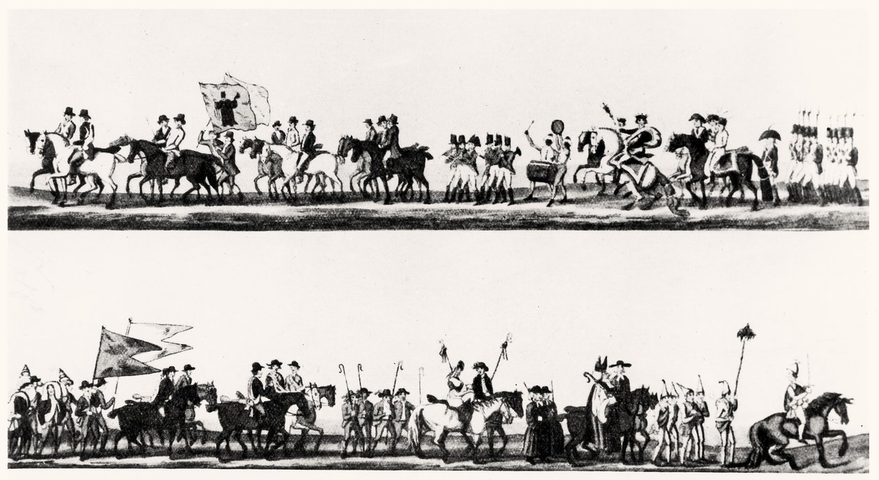 Grand festival des peigneurs de laine, fabricants de peignes et teinturiers à Darlington, 3 février 1825 - English School
