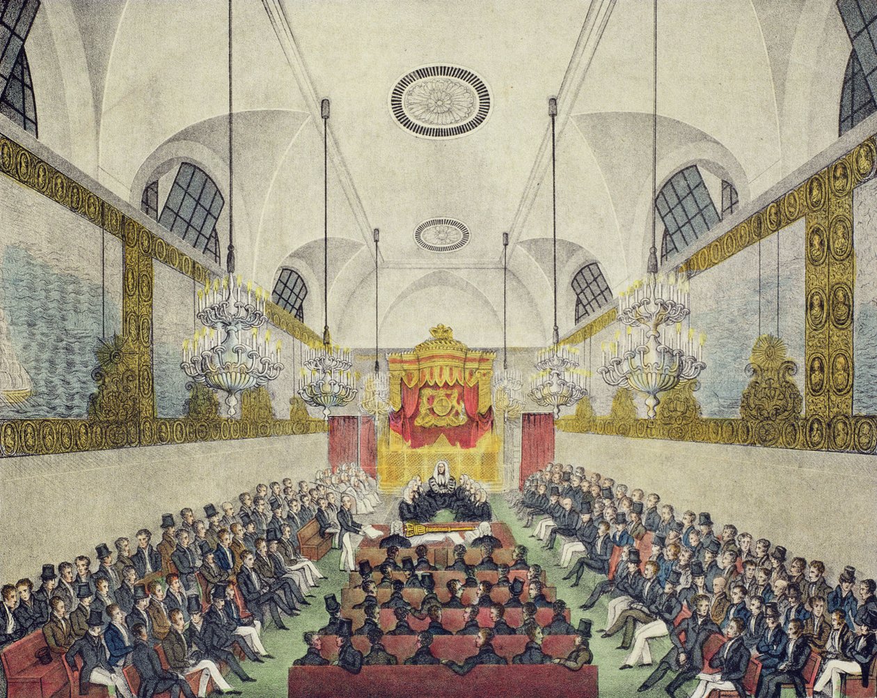 Intérieur de la Chambre des Lords, au Palais de Westminster - English School