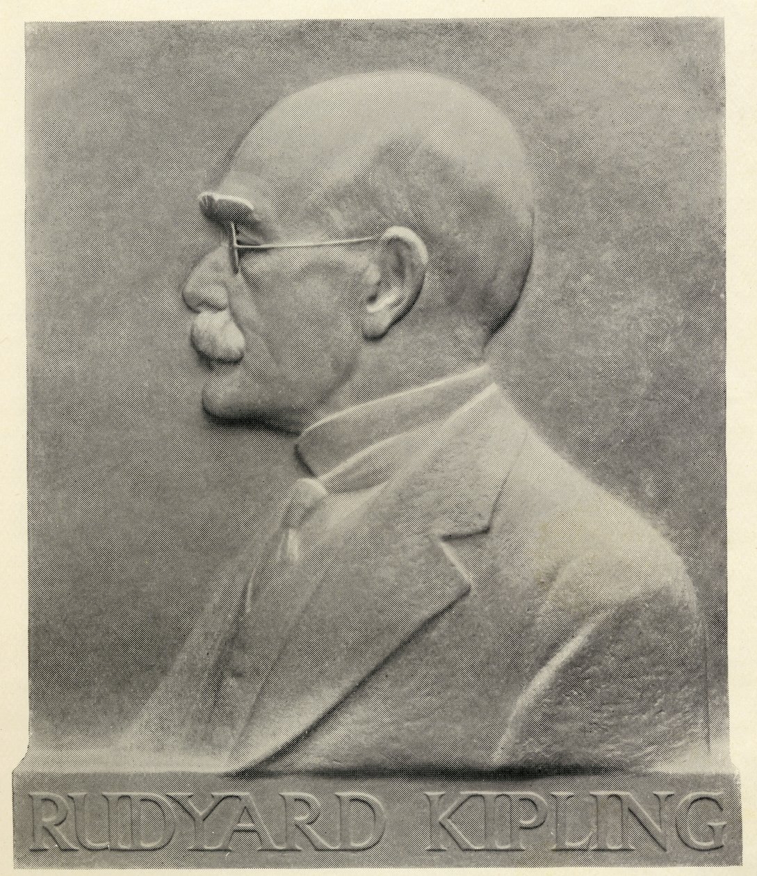 Joseph Rudyard Kipling, une plaque par Patrick Synge-Hutchison, de 