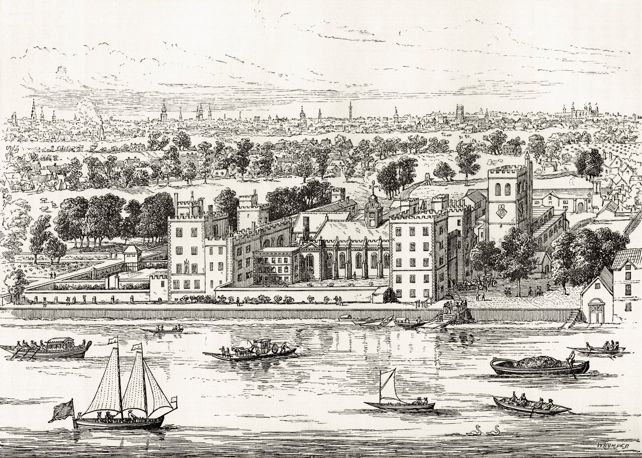 Palais de Lambeth depuis la Tamise, de 