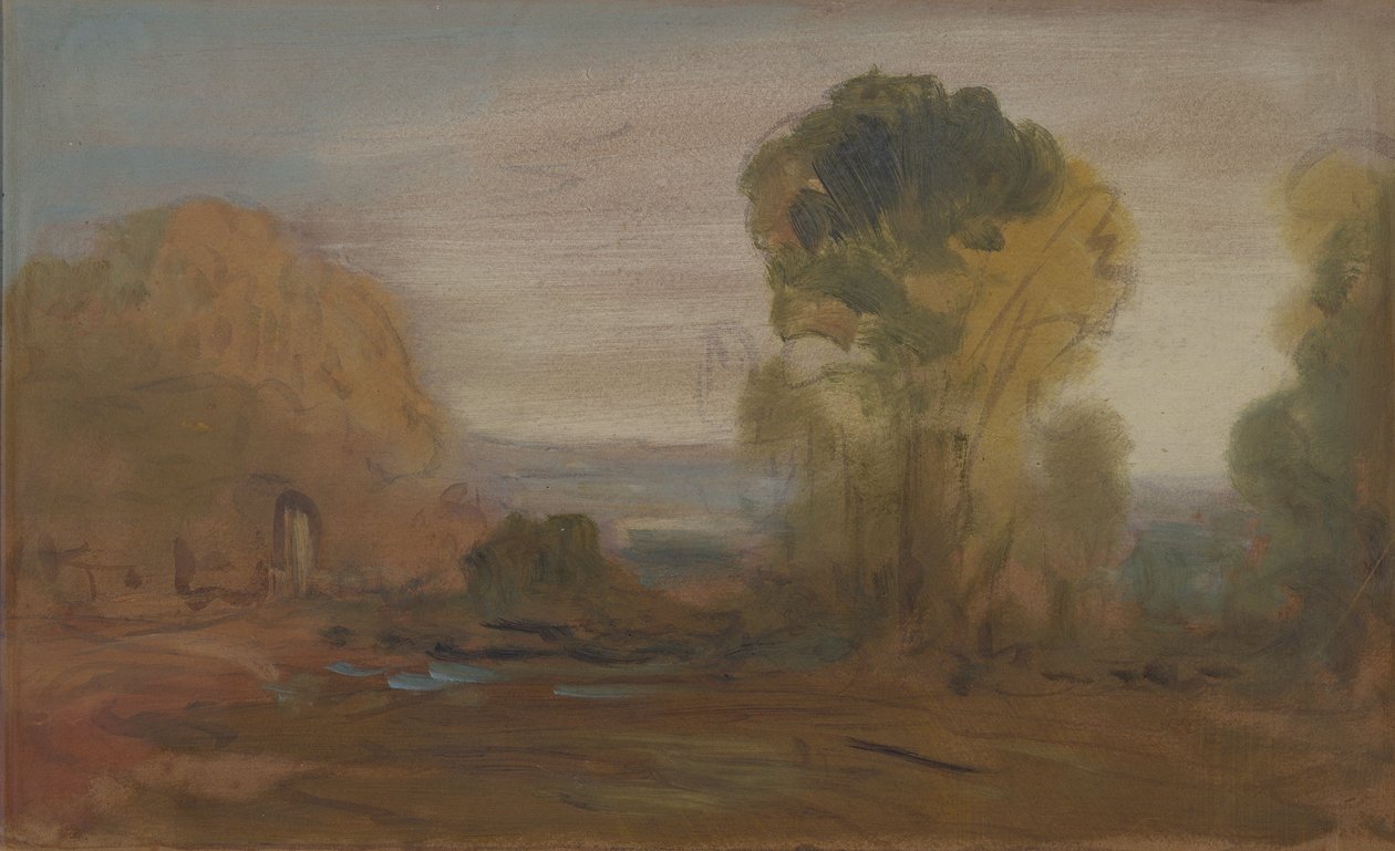 Paysage avec arbres, précédemment attribué à J.M.W. Turner et également attribué à Peter de Wint - English School