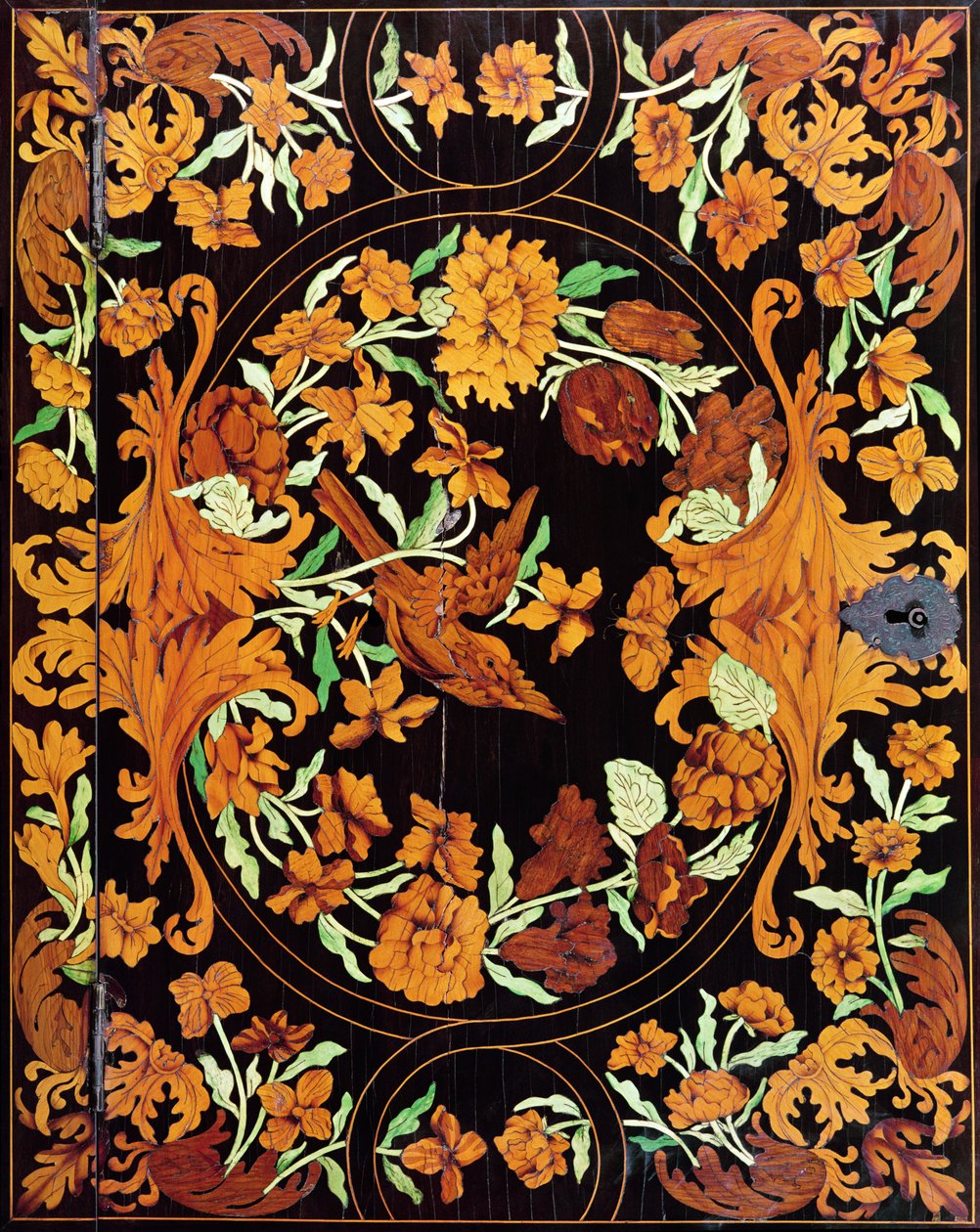 Boîte en marqueterie, anglaise, vers 1670 (détail) - English School