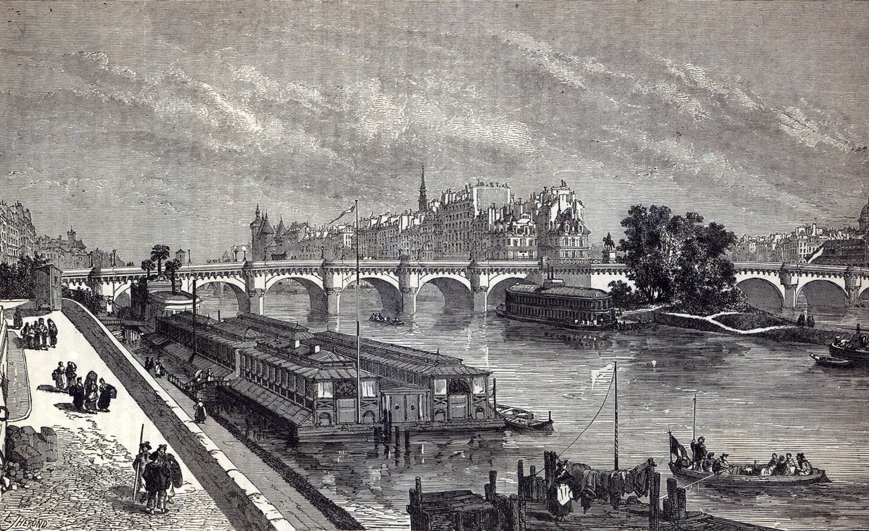 Paris moderne : Le Pont Neuf, 1845 - English School