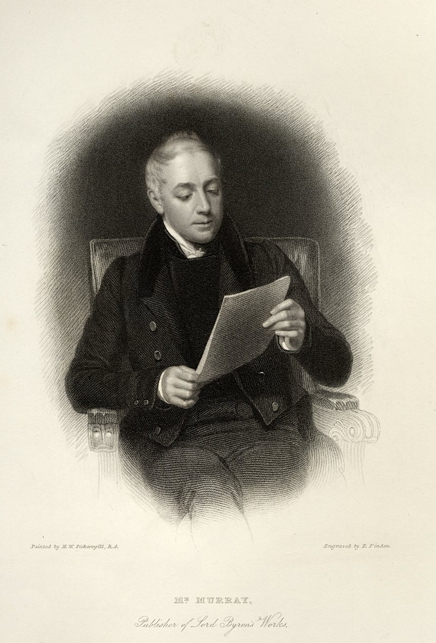 M. Murray, éditeur des œuvres de Lord Byron, gravé par E. Finden, 1833 - English School