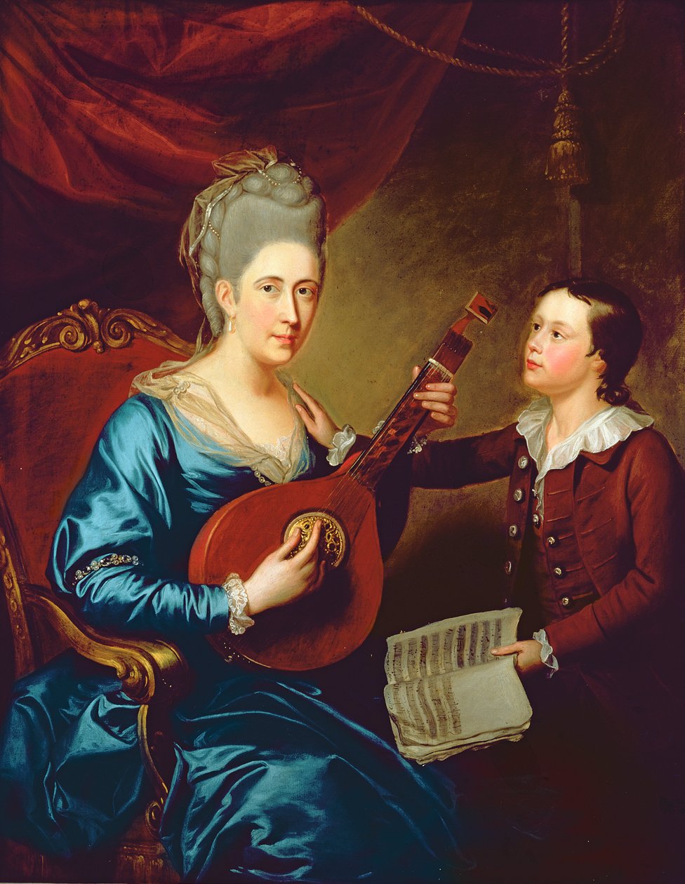 Mme Joseph Bird avec son fils, vers 1760 - English School