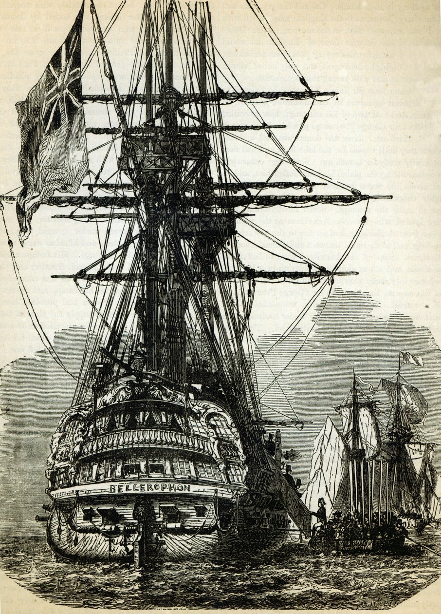 Napoléon se rendant au capitaine Maitland en 1808 à bord du Bellerophon - English School
