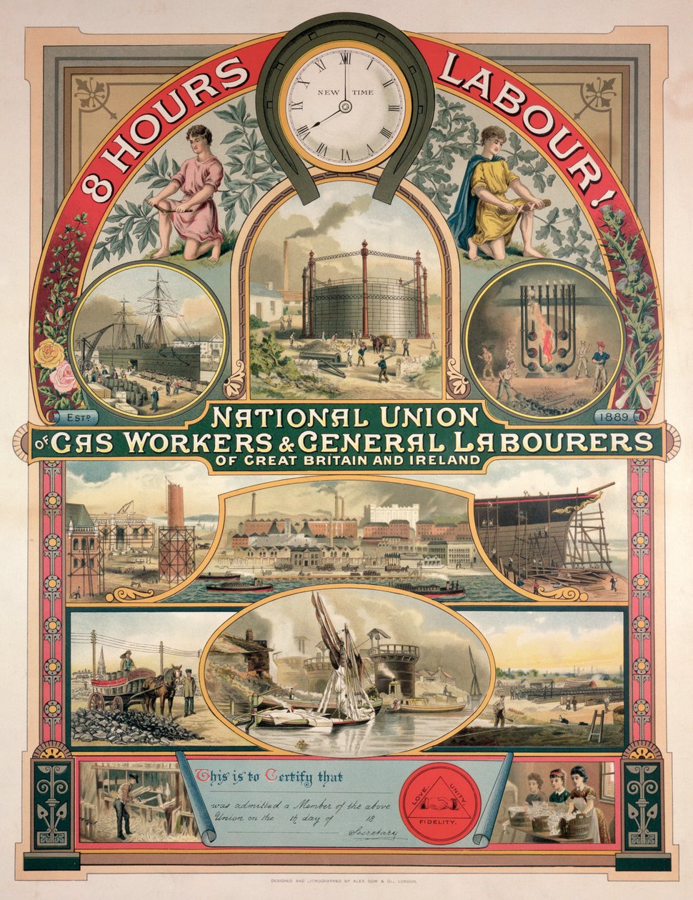 Union nationale, travailleurs du gaz et ouvriers généraux, 1889 - English School