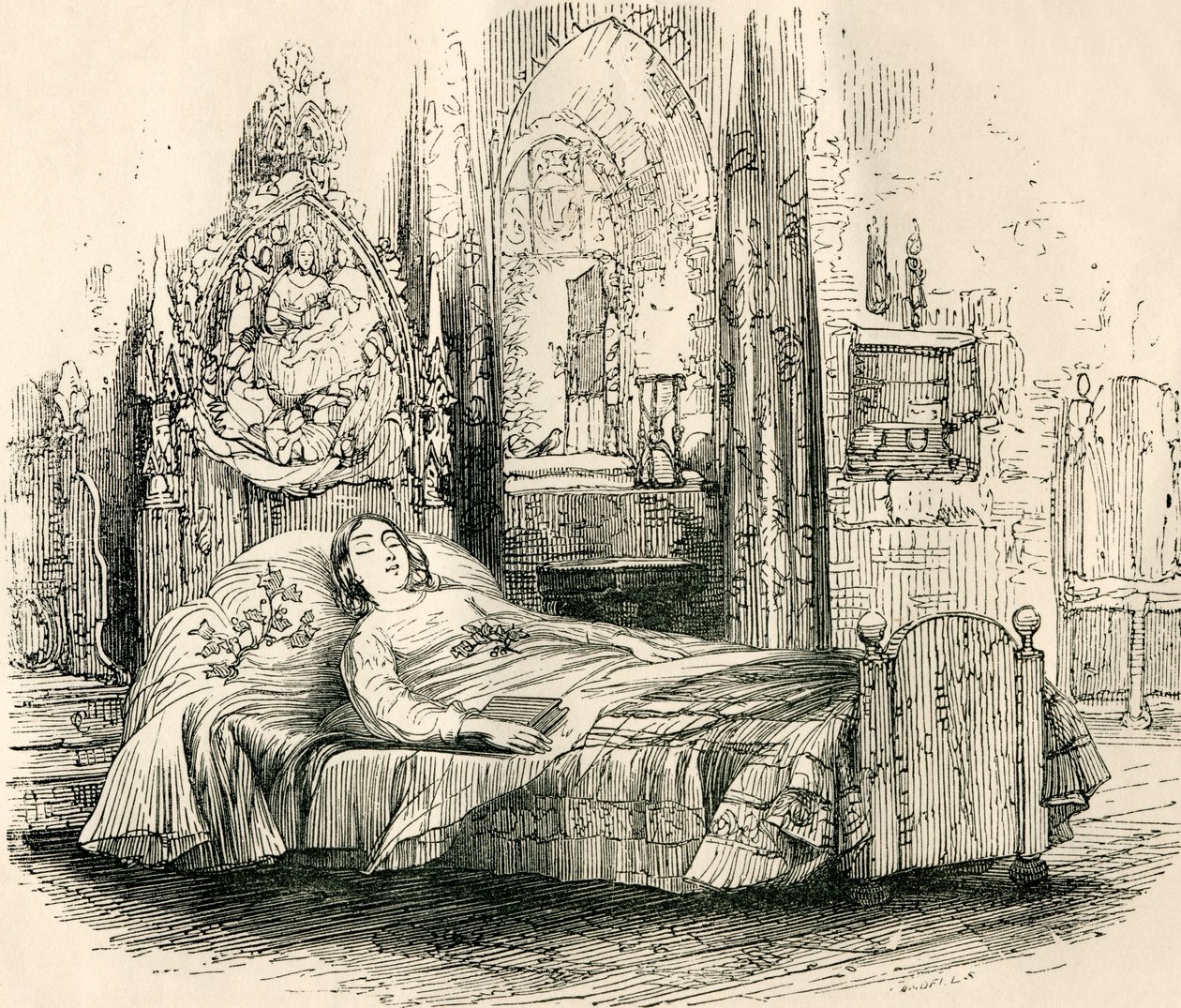 Nell Trent sur son lit de mort, de 