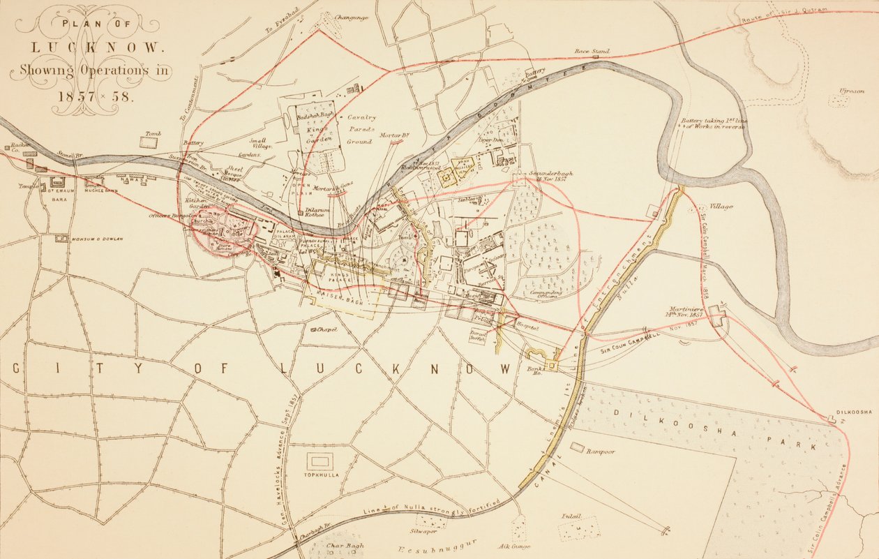 Plan de Lucknow, 1883 - English School