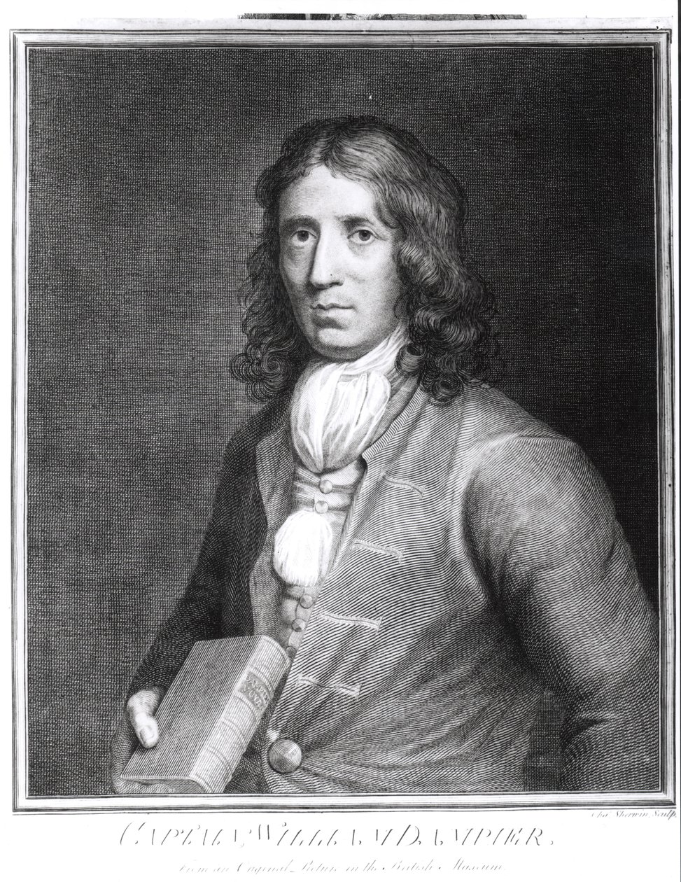 Portrait du capitaine William Dampier (1652-1715) gravé par Sherwin - English School
