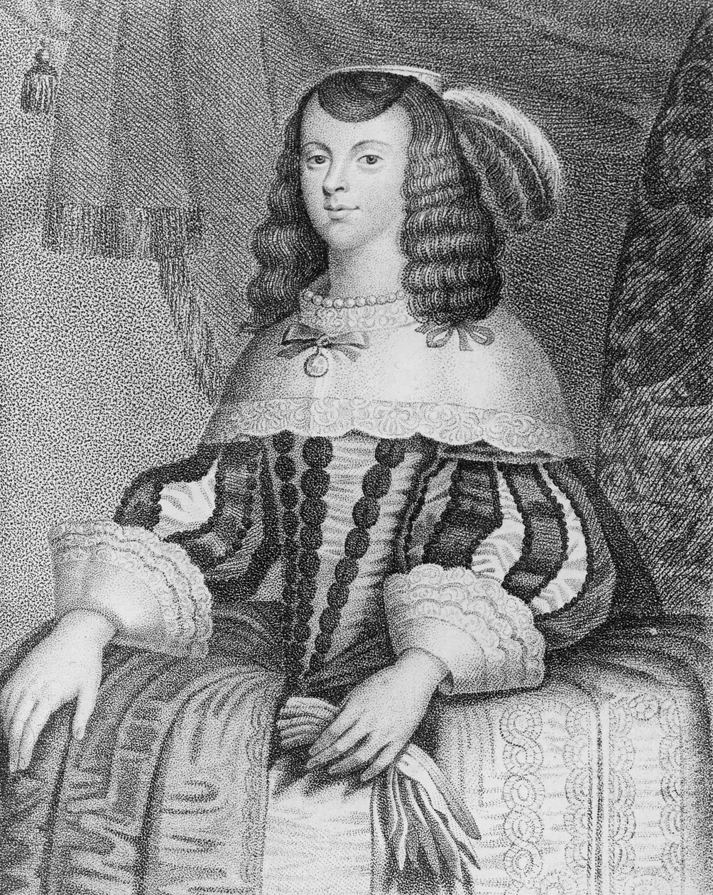 Portrait de Catherine de Bragance (1638-1705) gravé par Freeman - English School