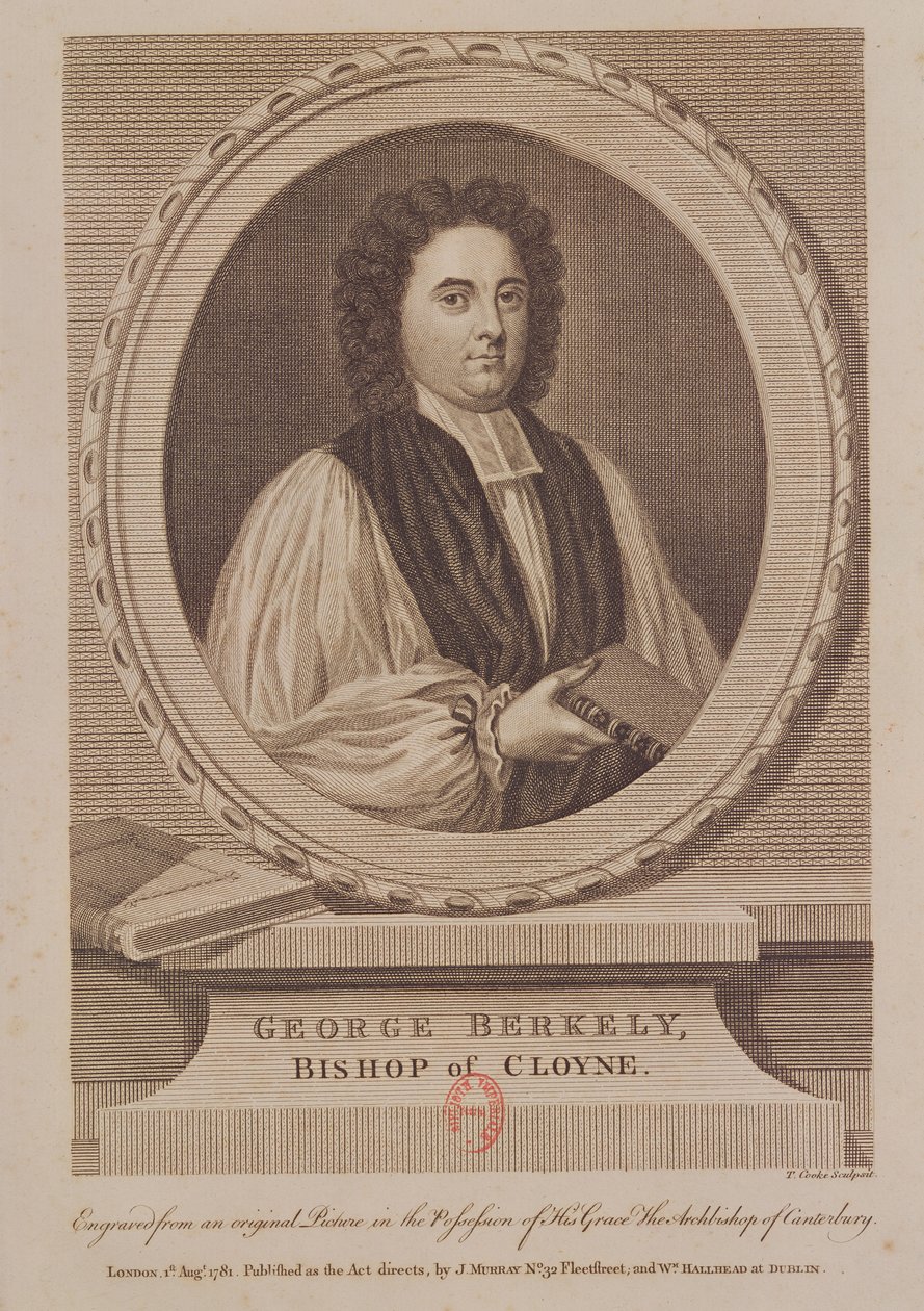Portrait de George Berkeley (1685-1753) évêque de Cloyne, gravé par Thomas Cook (1744-1818) c.1781 - English School