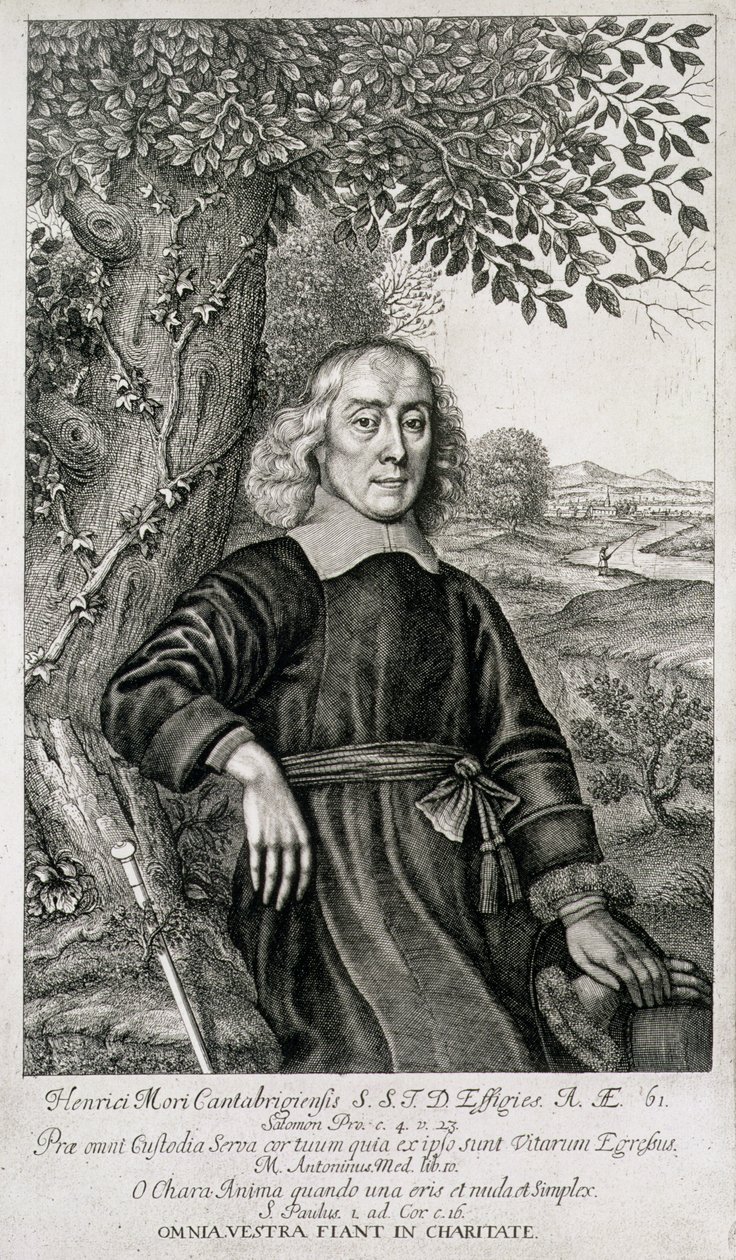 Portrait de Henry More (1614-87) frontispice de ses œuvres théologiques, gravé par William Faithorne (1616-91) 1675 - English School