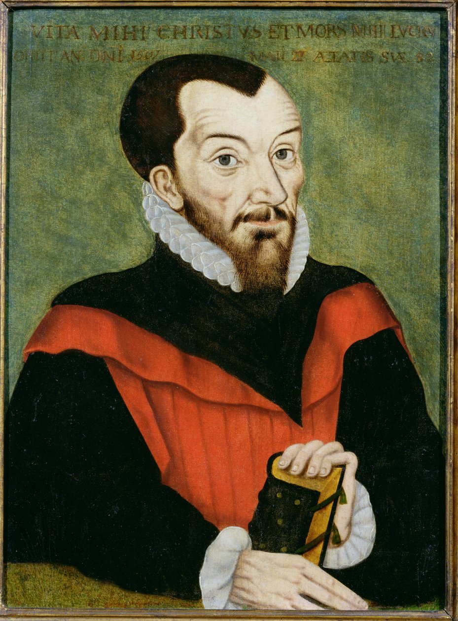 Portrait de John Rainolds (1549-1607) Président du Corpus Christi College et co-éditeur de la version autorisée de la Bible - English School