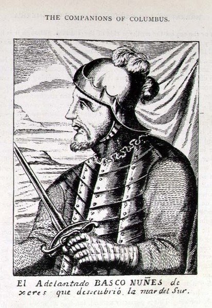 Portrait de Pedro Nunes (1502-78) de Xeres, qui a découvert la mer du Sud, de The Narrative and Critical History of America, édité par Justin Winsor, Londres, 1886 - English School