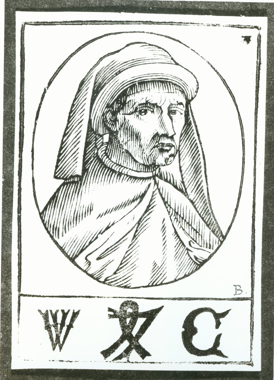 Portrait de William Caxton et sa Marque d