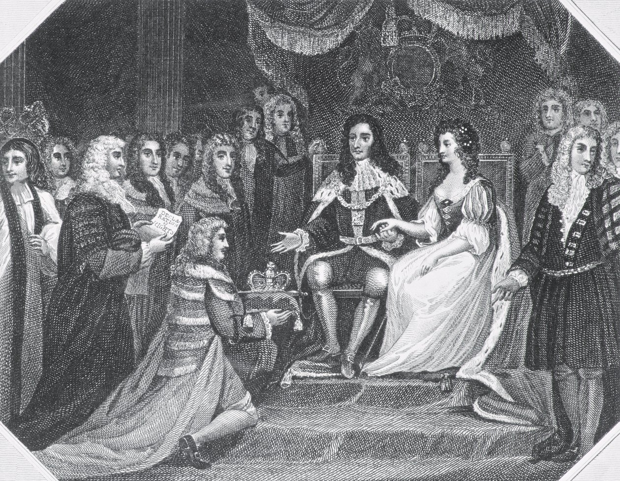 Présentation de la Déclaration des Droits à Guillaume III (1650-1702) d