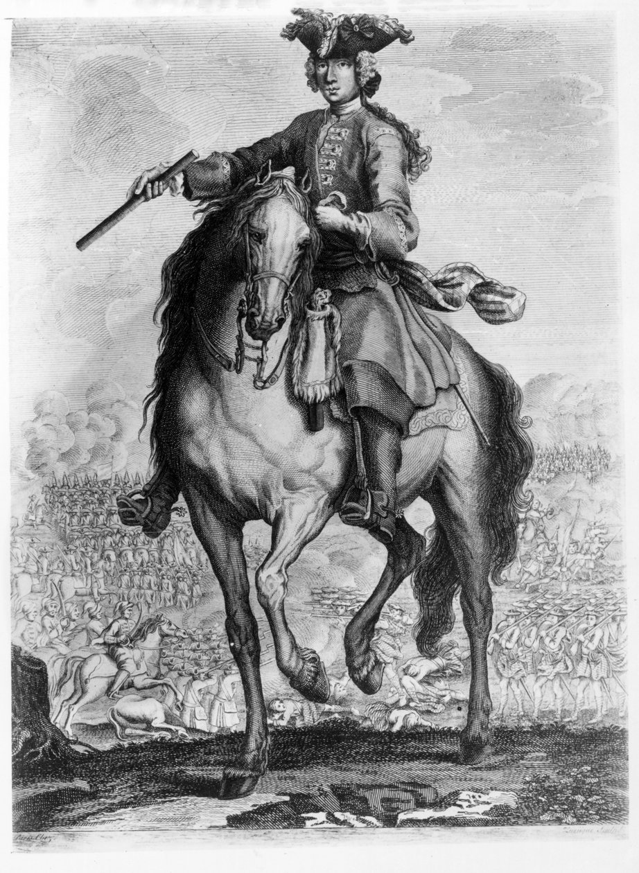 Prince Charles Edward Stuart à la bataille de Prestonpans, vers 1745 - English School