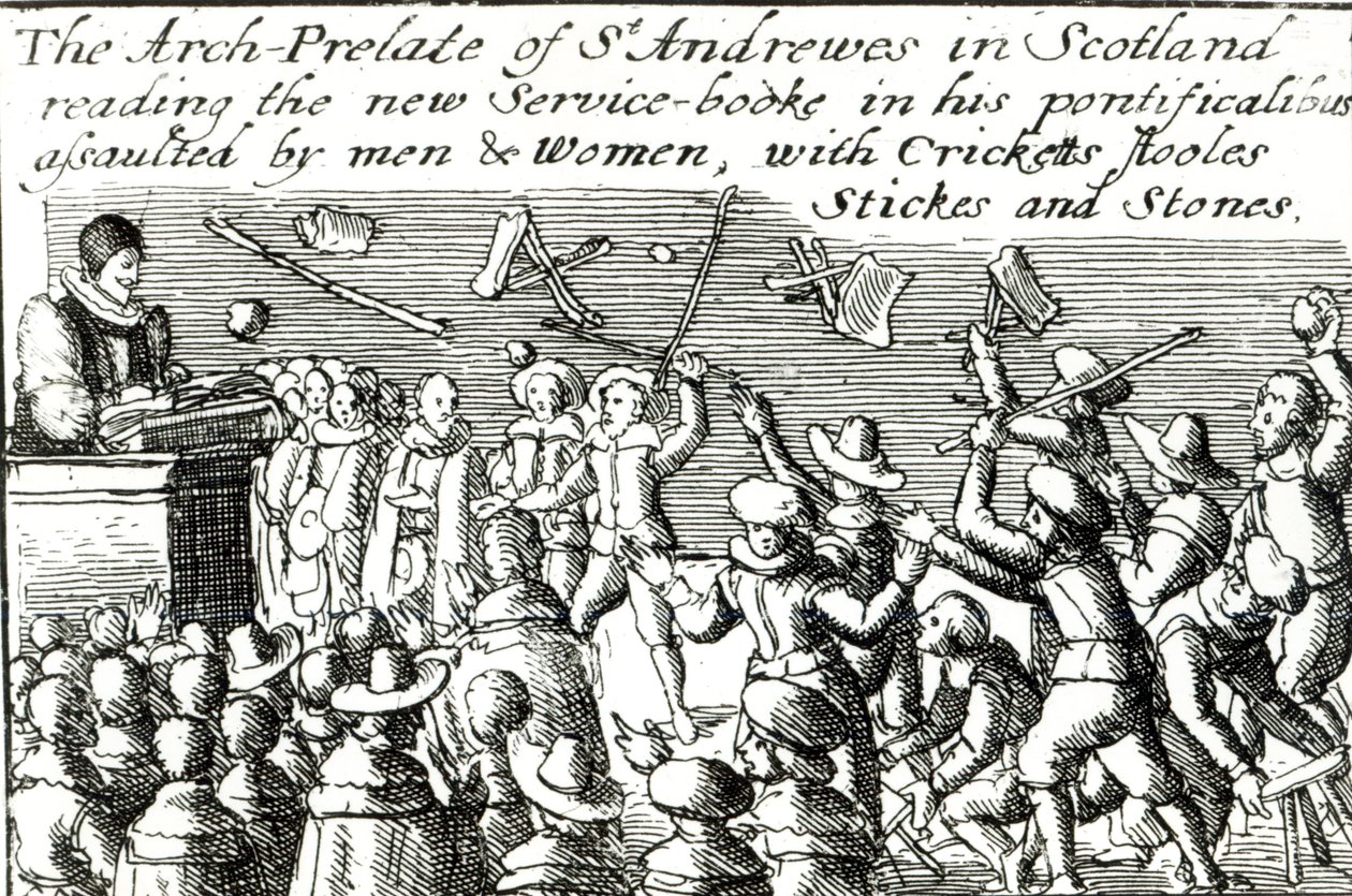 Manifestants à Édimbourg, 1637 - English School