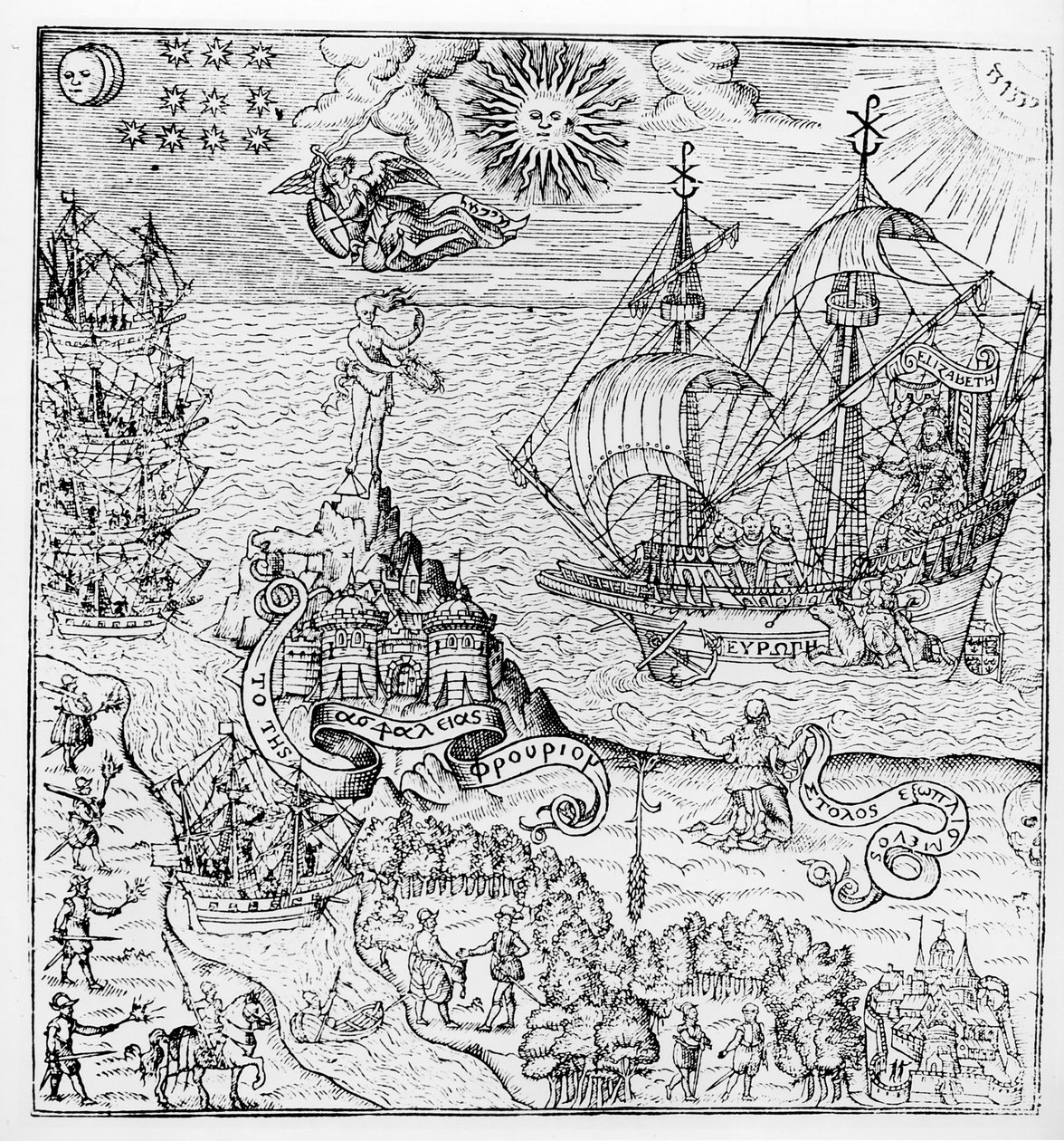Reine Elizabeth I (1553-1603) à bord d
