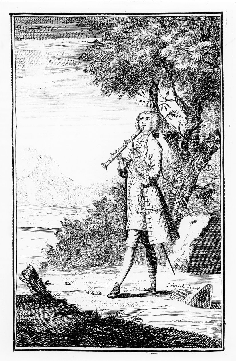 Joueur de flûte à bec, tiré de 