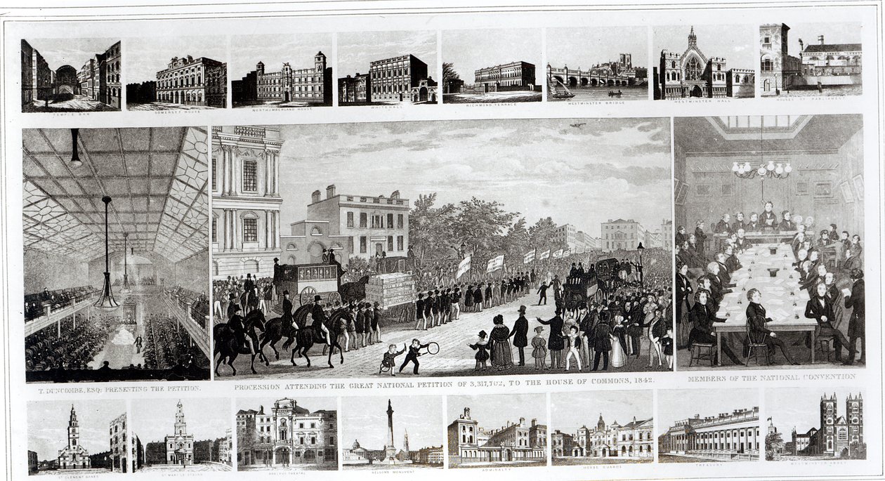 Scènes Associées à la Présentation de la Pétition au Parlement par Thomas Duncombe (1796-1861) en 1842 - English School