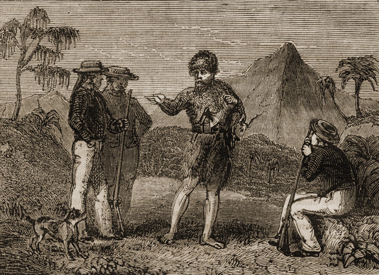Selkirk et les marins britanniques, illustration de 