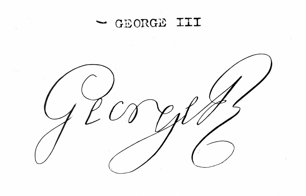 Signature du roi George III (1738-1820) - English School